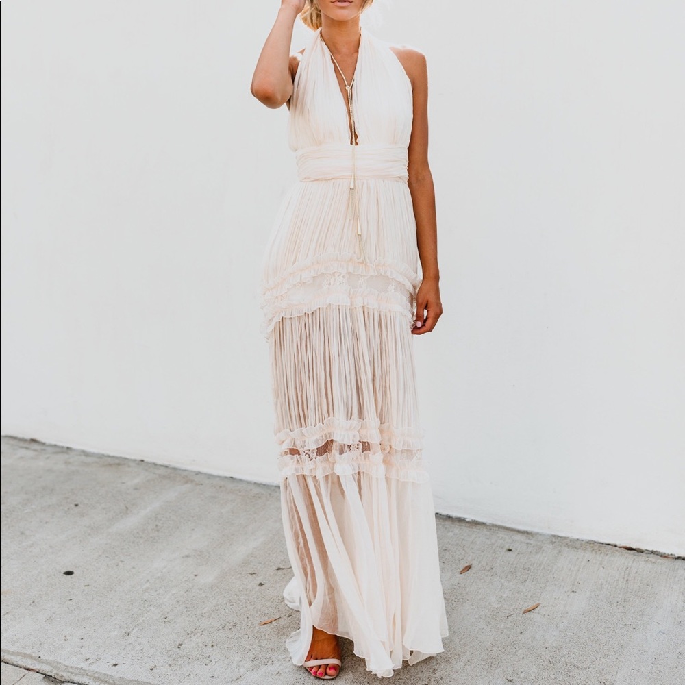 Vici KISS THE GIRL CHIFFON HALTER MAXI DRESS NWT